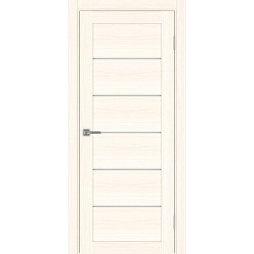 Межкомнатная дверь экошпон Турин 506.12 ясень светлый остеклённая