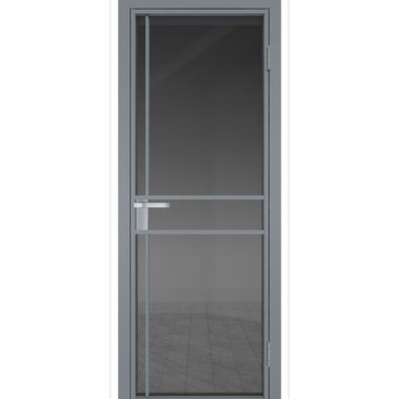 Межкомнатная алюминиевая дверь 9AG серебро остеклённая