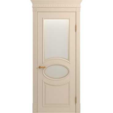 Межкомнатная дверь массив бука Viporte Лацио ваниль остеклённая