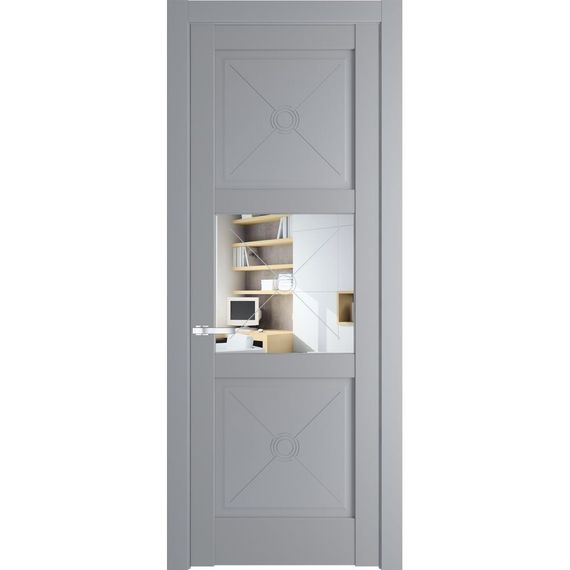 Межкомнатная дверь 1.4.2PM смоки остеклённая