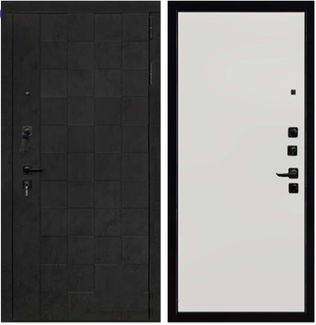 Входная дверь Quadro ПВХ бетон графит панель ПВХ меламин белый