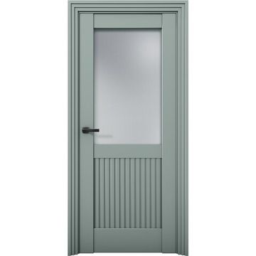 Межкомнатная дверь Никель 3 Deep Green со стеклом