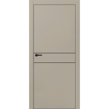 Межкомнатная дверь ПЭТ Silk-3 мокко кромка ABS чёрная молдинг