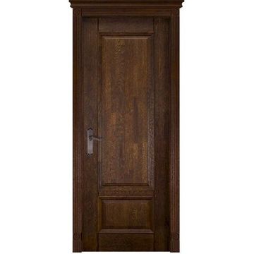 Межкомнатная дверь массив дуба ОКА Аристократ №4 античный орех глухая