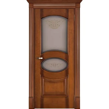 Межкомнатная дверь шпон Соло Флоренция светлый мёд остеклённая