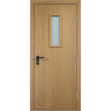 Дверь противопожарная деревянная ПВХ EI30 дуб со стеклом