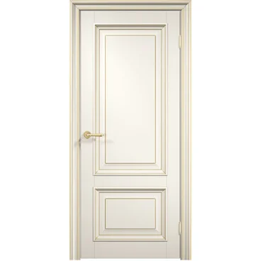 Межкомнатная дверь эмаль Дверцов Больцано 2 RAL 9010 патина золото глухая