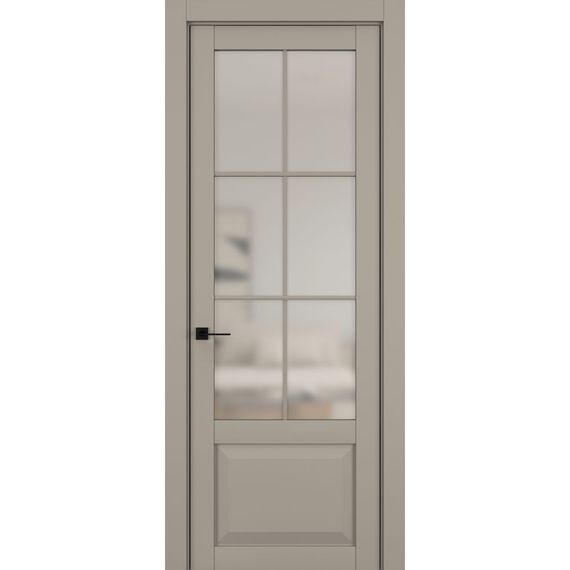 Фото межкомнатной двери керамик NC 6 бежевый остеклённая