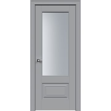 Межкомнатная дверь эмаль Дельта 2 серая со стеклом