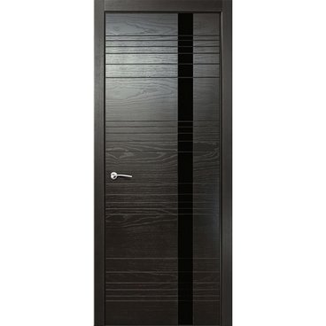 Межкомнатная дверь шпонированная Milyana ID H неро стекло чёрное