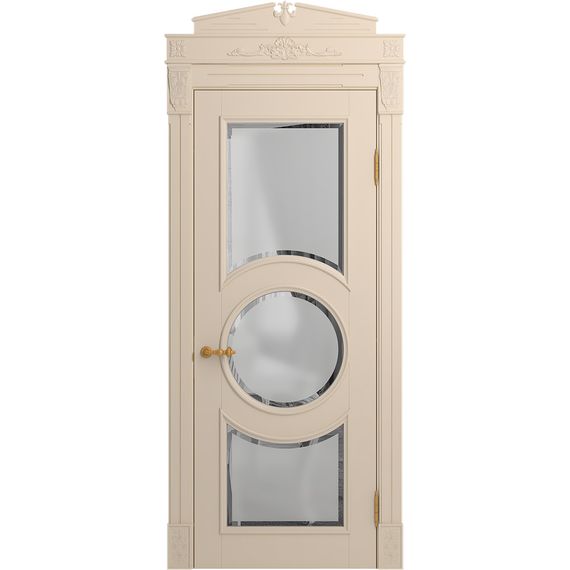 Межкомнатная дверь массив бука Viporte Лацио Амбиенте ваниль остекление 3