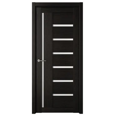 Межкомнатная дверь Мадрид эко-шпон тёмный кипарис со стеклом