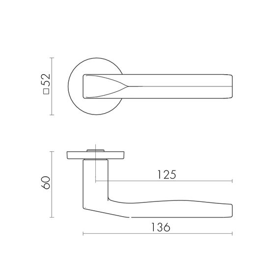 Ручка раздельная R.SLR52.PRIZMA SSC-16 сатинированный хром
