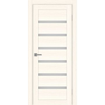 Межкомнатная дверь экошпон Турин 507.12 ясень светлый остеклённая