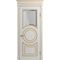 Межкомнатная дверь массив бука Viporte Лацио Амбиенте белая эмаль патина золото остекление 1