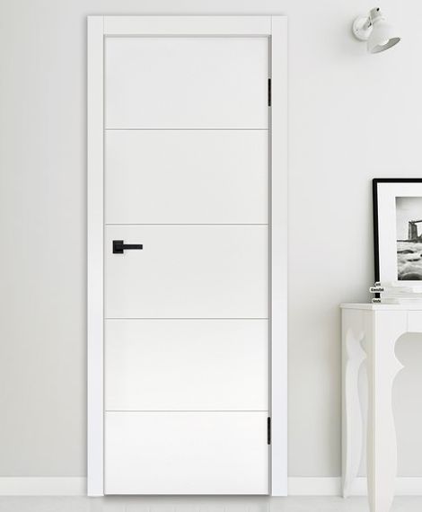 Межкомнатная дверь эмаль Мальта L-12 белый RAL 9003 глухая