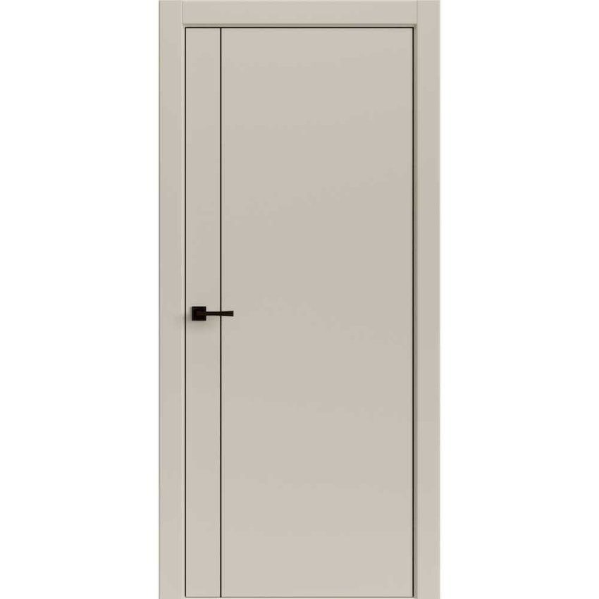 Межкомнатная дверь Light Geometry 4303 лофт бежевый кромка ABS чёрная глухая