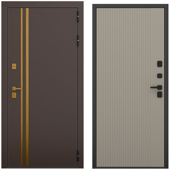 Входная дверь Баухаус амаретто силк панель шторм варм грей