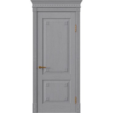 Межкомнатная дверь массив дуба Viporte Флоренция серый жемчуг глухая