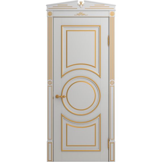 Межкомнатная дверь массив бука Viporte Лацио Амбиенте аворио патина золото глухая