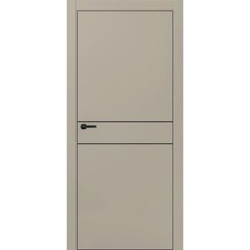 Межкомнатная дверь ПЭТ Silk-3 мокко кромка ABS чёрная молдинг