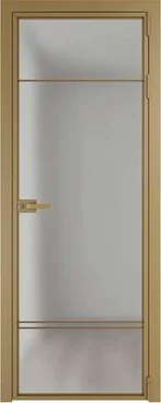 Алюминиевая межкомнатная дверь 4AХ золото остеклённая