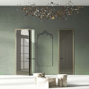 Межкомнатная алюминиевая дверь Loft 18 стекло прозрачное бесцветное