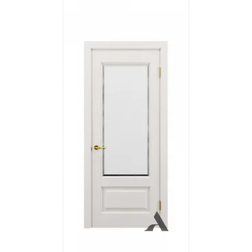 Межкомнатная дверь массив дуба Viporte Классика 1 бьянко остеклённая