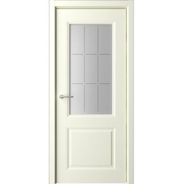 Межкомнатная дверь эмаль Albero Стиль 1 слоновая кость остеклённая