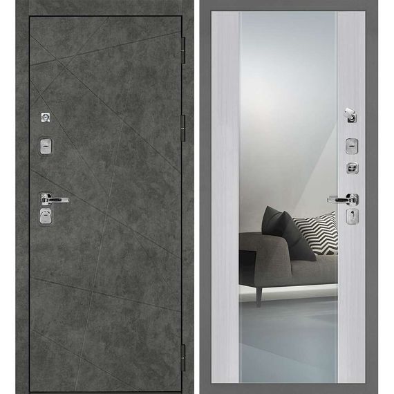 Входная дверь Урбан-127 панель сандал белый зеркало