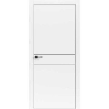 Межкомнатная дверь Light Geometry 4309 белая кромка ABS чёрная глухая