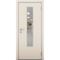 Фото межкомнатной пластиковой влагостойкой двери Poseidon гладкая крем матовый остеклённая модель 2