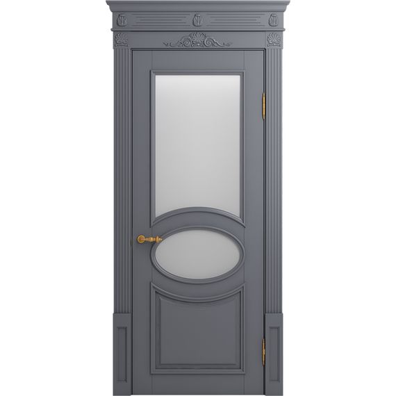 Межкомнатная дверь массив бука Viporte Лацио тауп остеклённая