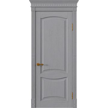 Межкомнатная дверь массив дуба Viporte Классика 2 серый жемчуг глухая