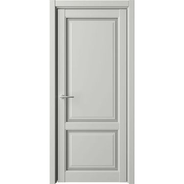 Межкомнатная дверь с парящей филёнкой Афина 2 платина со стеклом