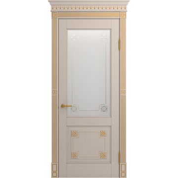 Межкомнатная дверь массив дуба Viporte Флоренция прованс глянец остеклённая