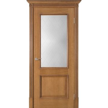 Межкомнатная дверь шпон Шервуд дуб античный стекло классик светлое