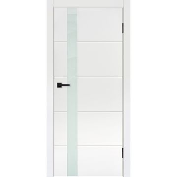 Межкомнатная дверь эмаль Мальта L-12 белый RAL 9003 остеклённая