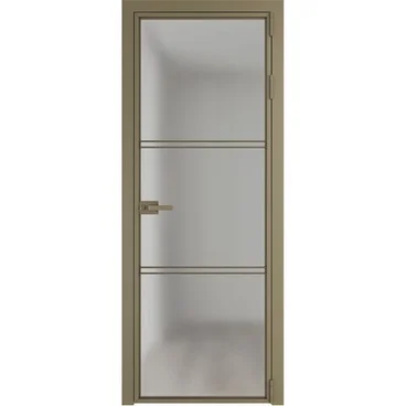 Алюминиевая межкомнатная дверь 3AХ шампань остеклённая