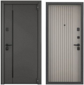 Входная дверь Super Omega PRO MP чёрный шёлк SP-18B ПВХ крема OP-L1