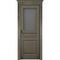 Фото межкомнатной двери массив сосны ОКА Пандора олива стекло графит с гравировкой