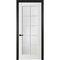 Фото белой двери Классика 5 остеклённой с чёрным наличником