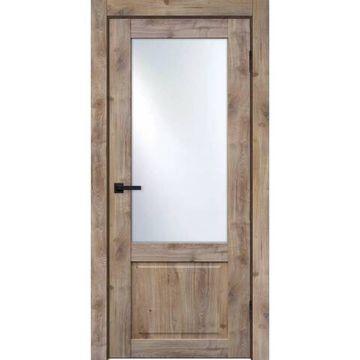 Межкомнатная дверь экошпон Классик 2 дуб болтон остеклённая