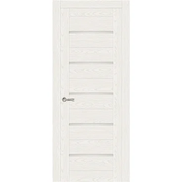 Межкомнатная дверь шпонированная Ситидорс Турин 5 белый ясень остеклённая