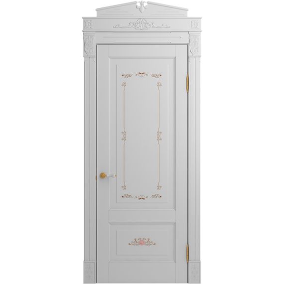 Межкомнатная дверь массив бука Viporte Бьелла Арт аворио патина золото глухая