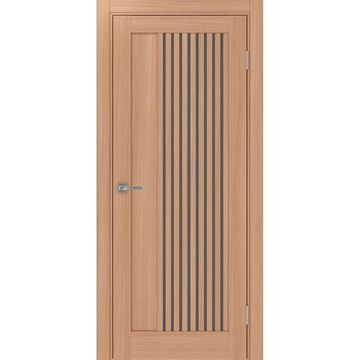 Межкомнатная дверь экошпон Турин 544.12 ясень тёмный остеклённая