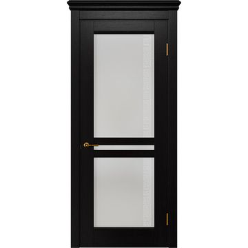 Межкомнатная дверь массив дуба селект Alvero Афина венге остеклённая