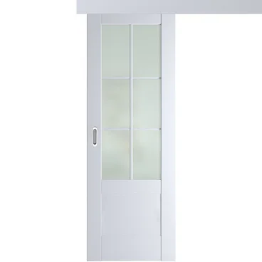 Раздвижная одностворчатая дверь Кобальт 21 магнолия остеклённая