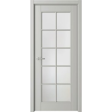 Межкомнатная дверь эмаль Классика 5 серая остеклённая