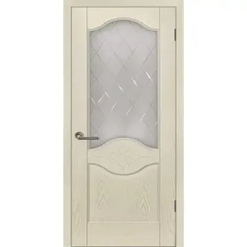 Межкомнатная дверь шпон Прованс 4 крем со стеклом